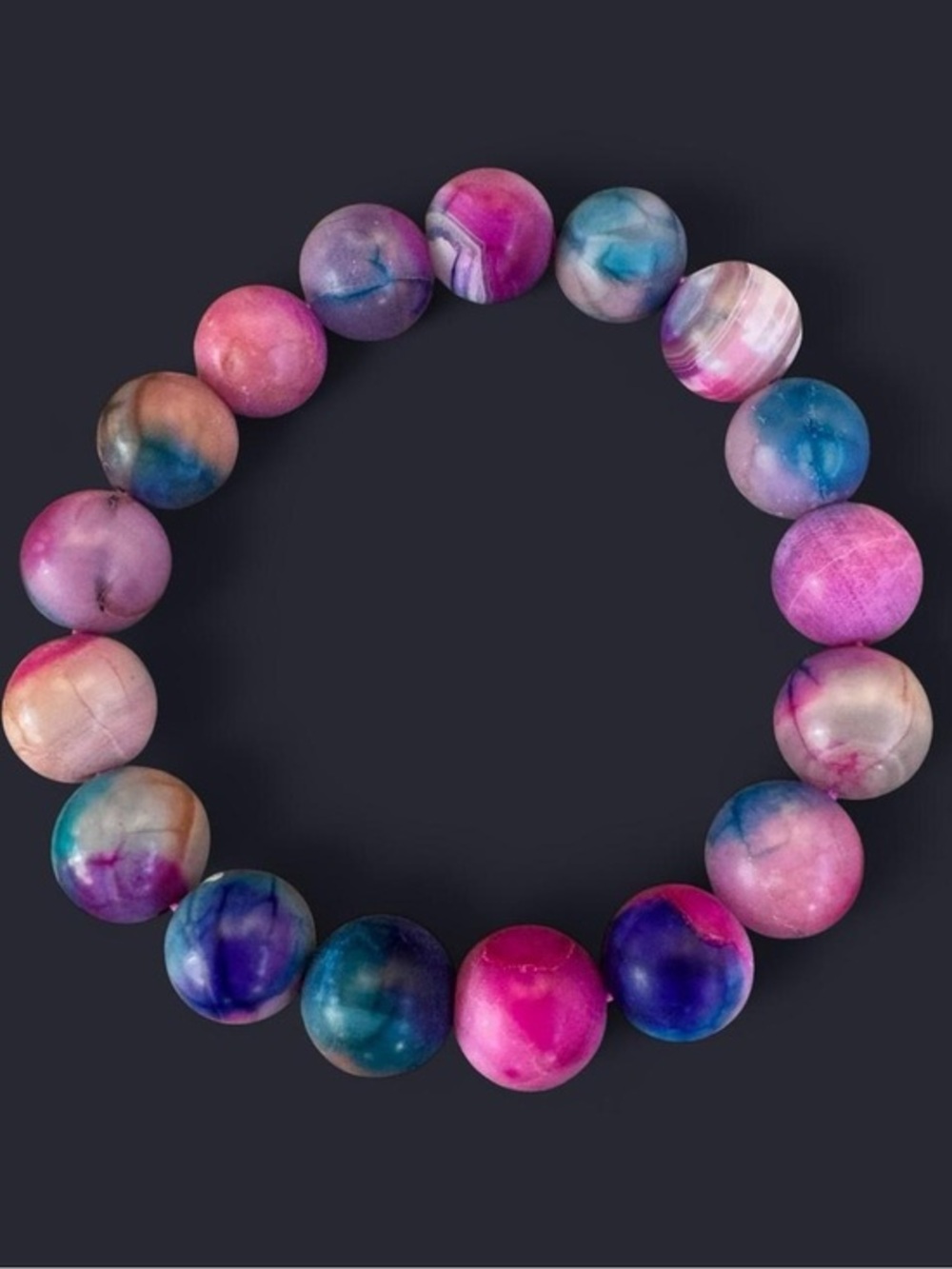 Agate Gemstone Bead Bracelet 12mm